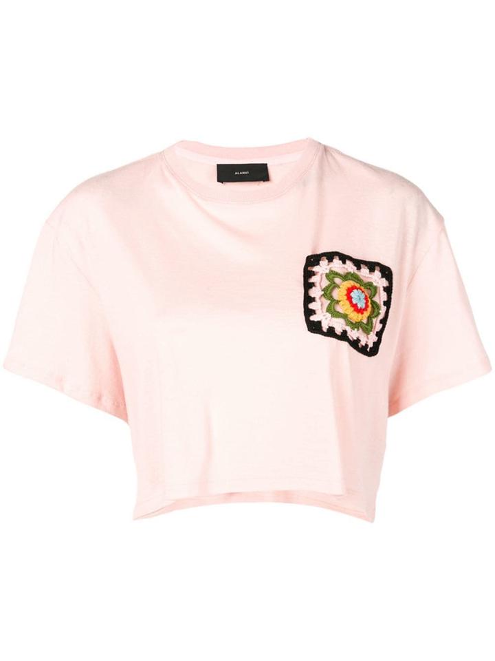 Alanui Crochet Logo Cropped Top - Pink