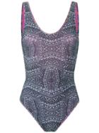 Janiero Printed Swimsuit, Women's, Size: P, Pink/purple, Polyamide/elastodiene
