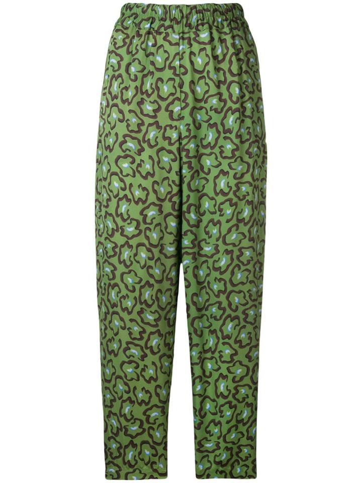 Christian Wijnants Cropped Floral Print Trousers - Green