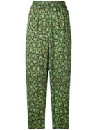 Christian Wijnants Cropped Floral Print Trousers - Green