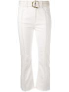Aje Clover Cropped Flared Jeans - White