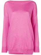 Snobby Sheep Oversized Boat Neck Sweater - Pink