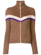 No21 Colour-block Zip Jumper - Brown
