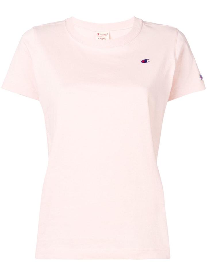 Champion Champion Reverse Wave - Woman - Small Logo Cropped Tee - Pink