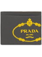 Prada Saffiano Leather Credit Card Holder - Grey