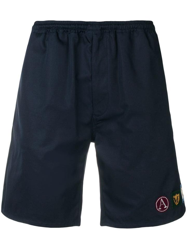 Alexander Mcqueen Embroidered Badge Shorts - Blue
