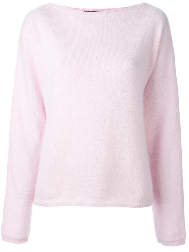 Balmain Boat Neck Jumper, Women's, Size: 38, Pink/purple, Nylon/angora/wool