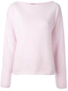 Balmain Boat Neck Jumper, Women's, Size: 38, Pink/purple, Nylon/angora/wool