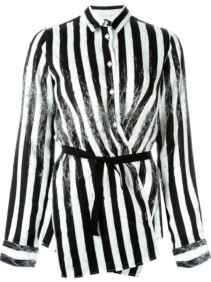 Mm6 Maison Margiela Striped Wrap Shirt