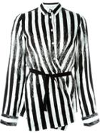 Mm6 Maison Margiela Striped Wrap Shirt