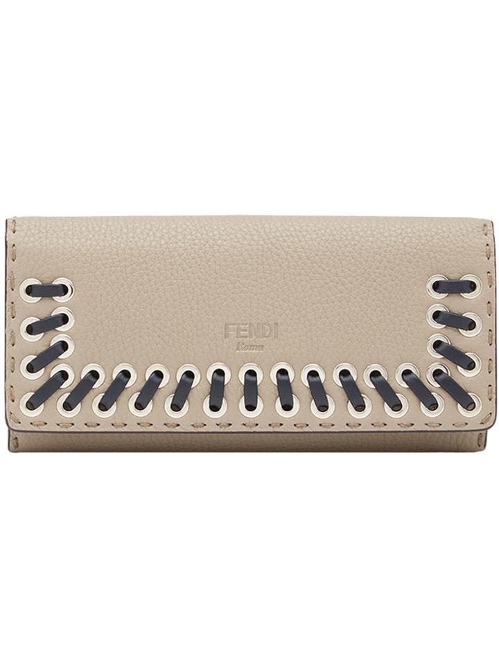 Fendi Embellished Selleria Wallet - Nude & Neutrals