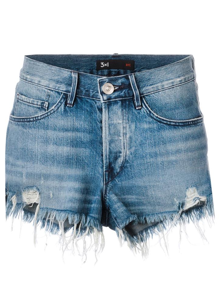 3x1 - Boyfriend Denim Shorts - Women - Cotton - 25, Blue, Cotton