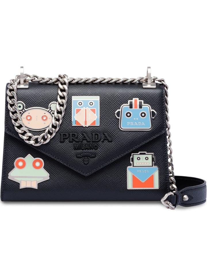 Prada Prada Monochrome Logo Shoulder Bag - Black