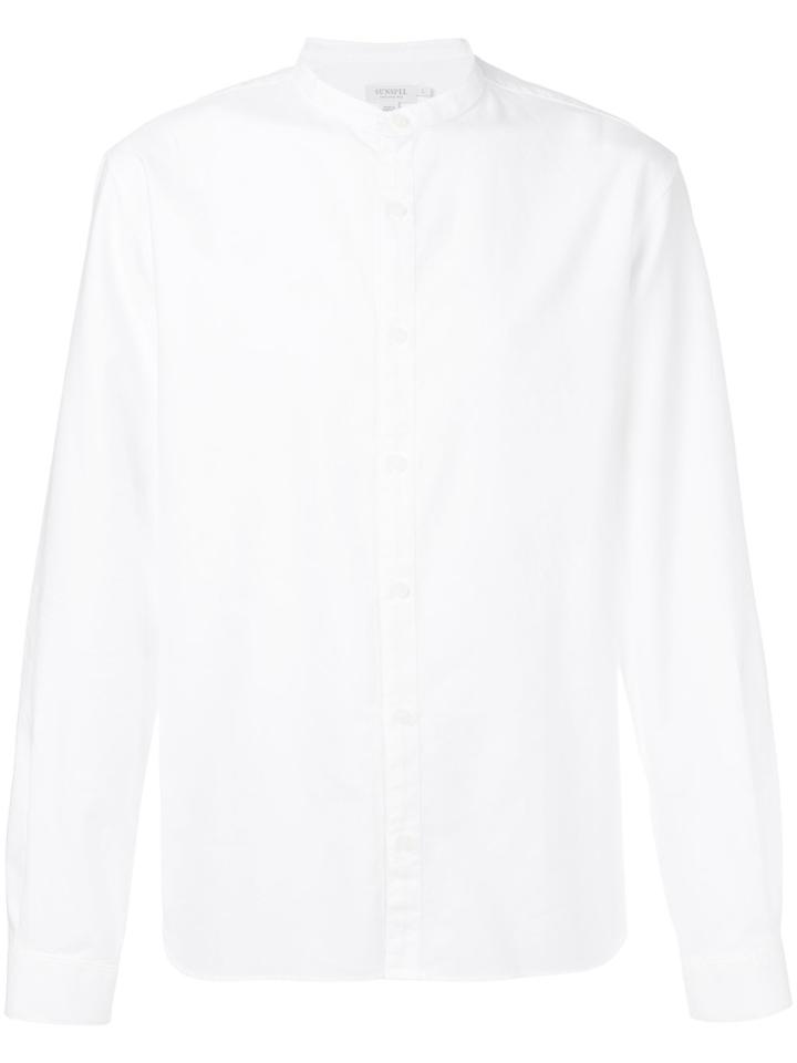 Sunspel Grandad Collar Shirt - White