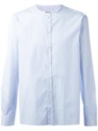 Msgm Band Collar Shirt, Men's, Size: 40, Blue, Cotton