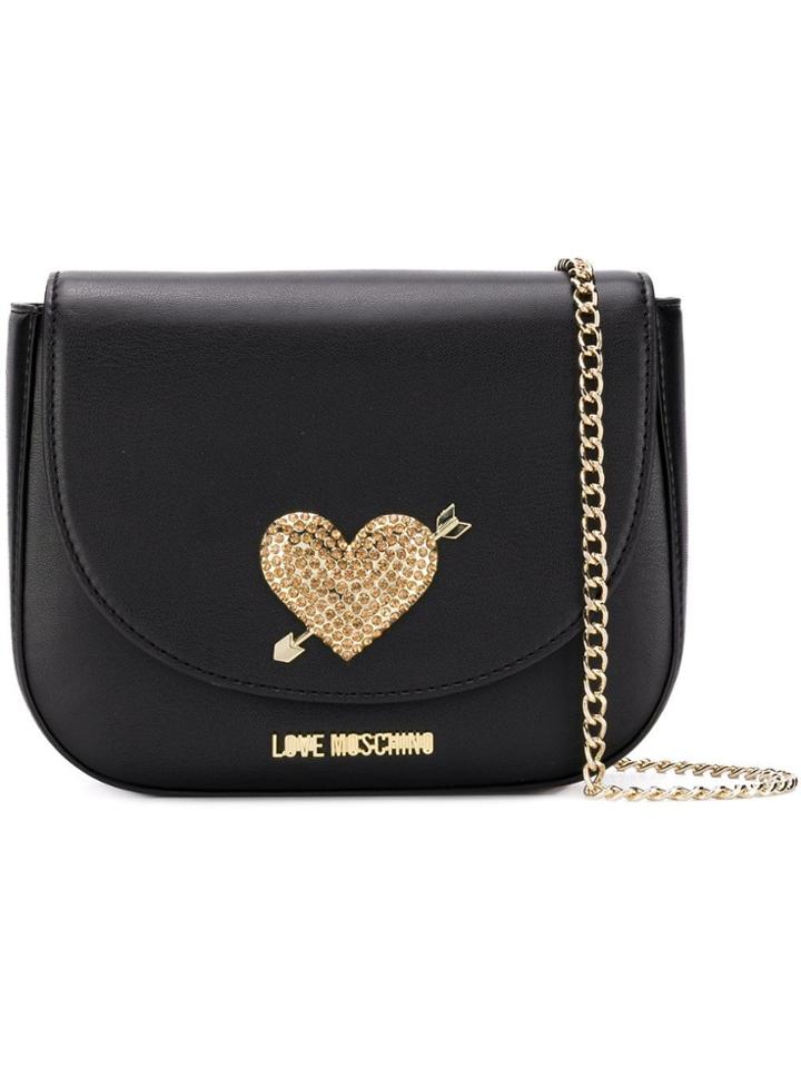 Love Moschino Heart Embellished Cross Body Bag - Black