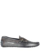 Tod's Gommino Distressed Denim Driving Shoes - Grey