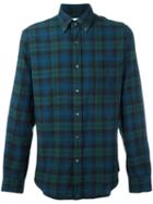Aspesi Plaid Button Down Shirt, Men's, Size: Large, Green, Cotton