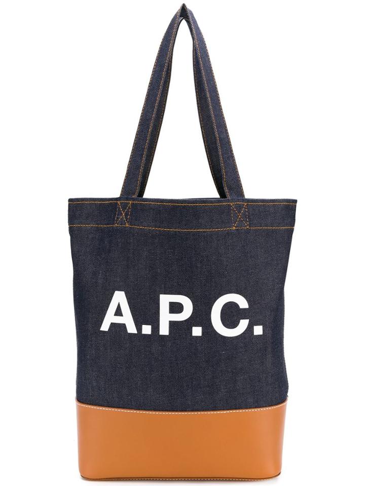 A.p.c. Logo Tote - Blue