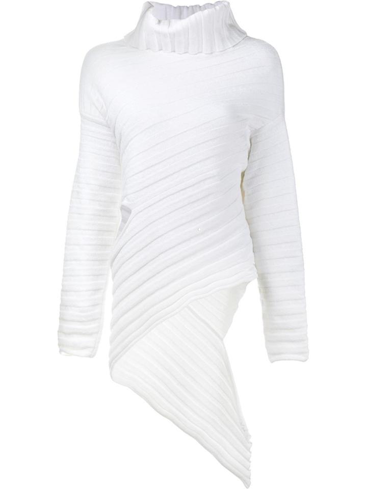 Esteban Cortazar Asymmetric Ribbed Jumper - White