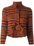 Hache Knot Detail Cropped Jacket, Women's, Size: 38, Yellow/orange, Acrylic/virgin Wool