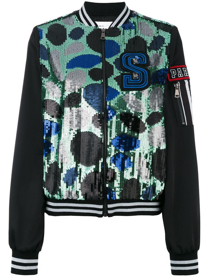 Isabelle Blanche - Spot Sequin Bomber Jacket - Women - Polyester - L, Black, Polyester