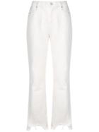 Rta Frayed Cropped Jeans - White