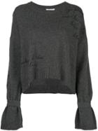 Cinq A Sept Embroidered Josephine Jumper - Grey