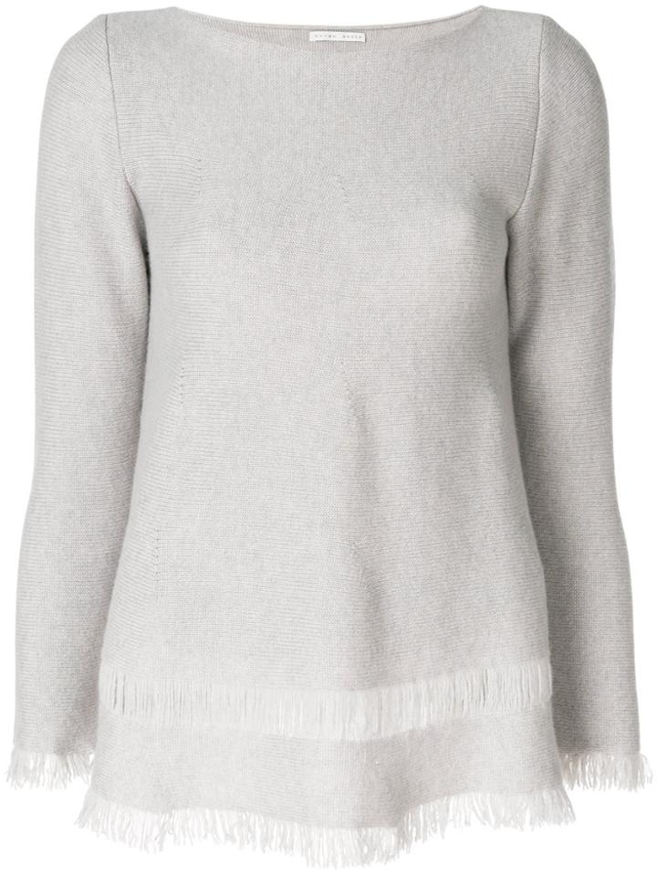 Borgo Asolo Flared Fringe-hem Sweater - Grey