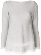 Borgo Asolo Flared Fringe-hem Sweater - Grey