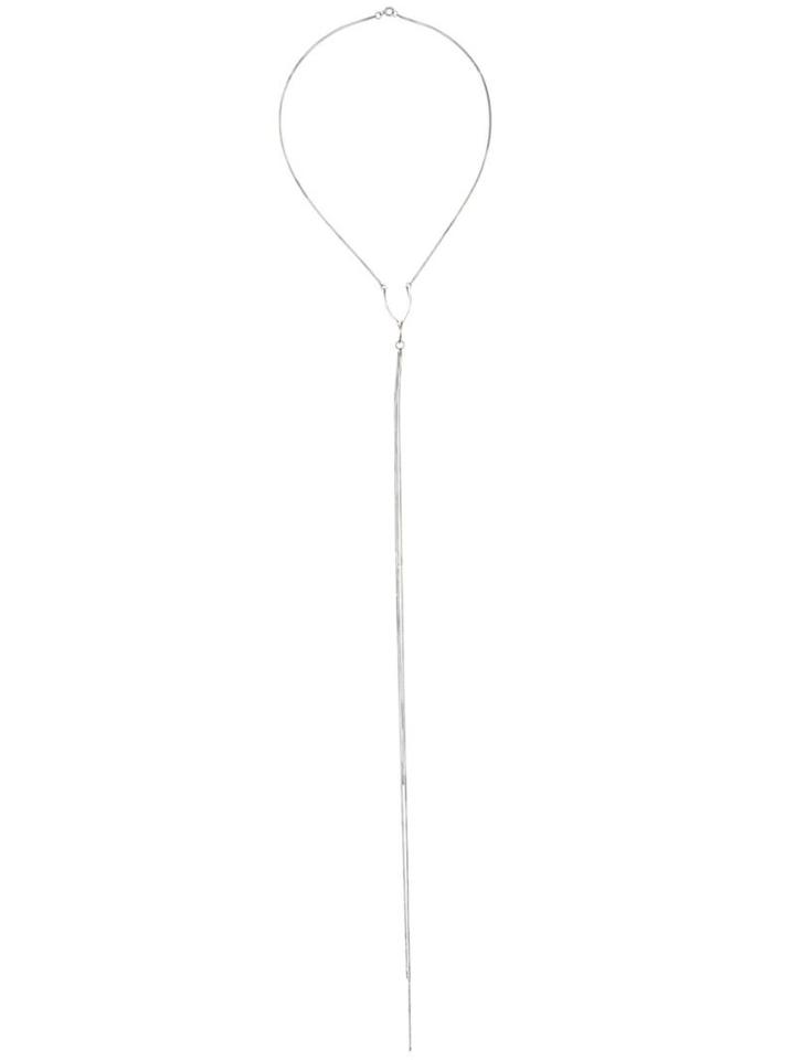 Ann Demeulemeester Wishbone Fringed Necklace, Women's, Metallic