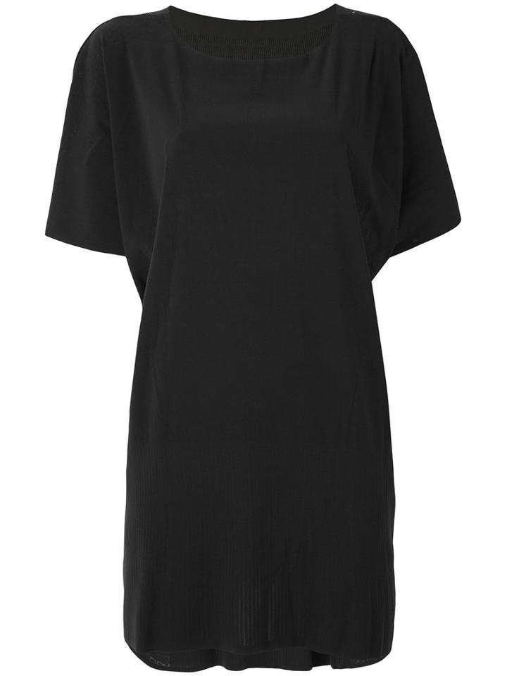 Pleats Please By Issey Miyake - Mesh Detail Top - Women - Nylon/polyester/polyurethane - 3, Black, Nylon/polyester/polyurethane