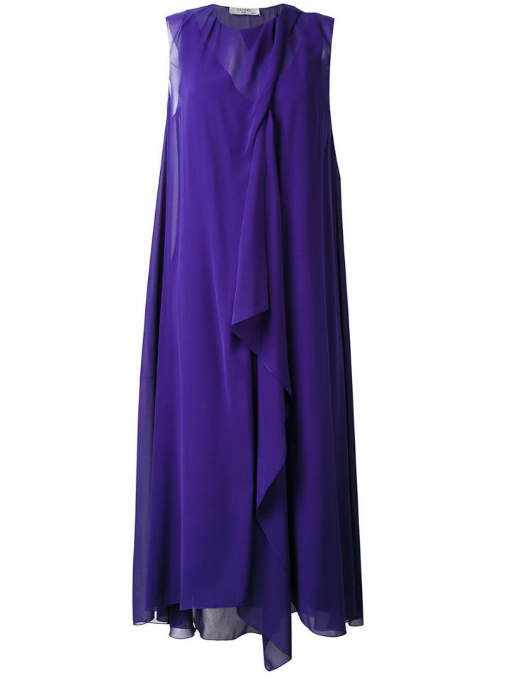 Lanvin - Draped Shift Dress - Women - Silk - 40, Blue, Silk