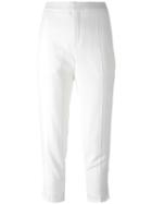 Chloé Slim Fit Cropped Trousers, Women's, Size: 36, White, Silk/acetate/viscose