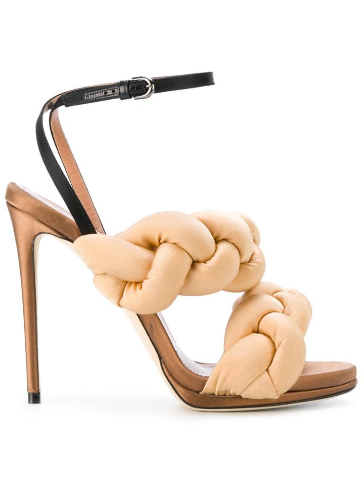 Marco De Vincenzo Pleated Strappy Sandals - Nude & Neutrals