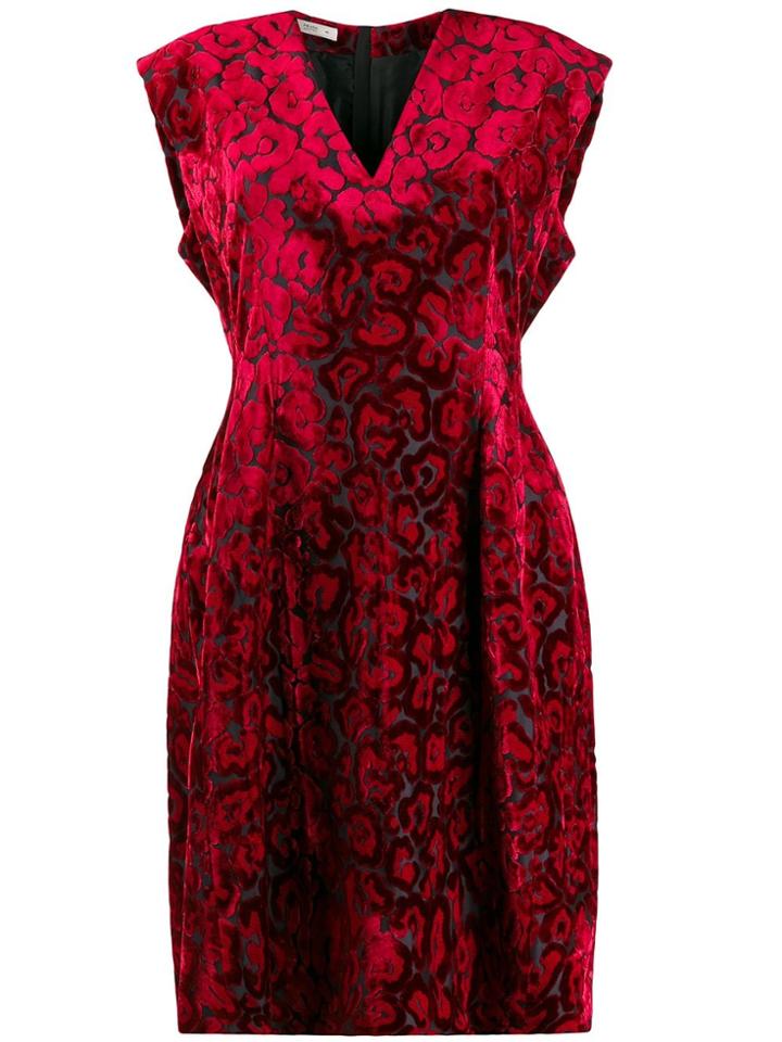 Prada Pre-owned 2000's Leopard Pattern Dress - Red