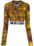 Versace Jeans Couture Baroque Print Crop Top - Brown