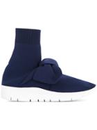 Joshua Sanders Bow Embellished Sock Sneakers - Blue