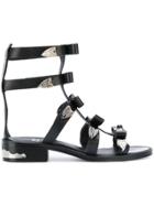 Toga Pulla Bow-embellished Gladiator Sandals - Black
