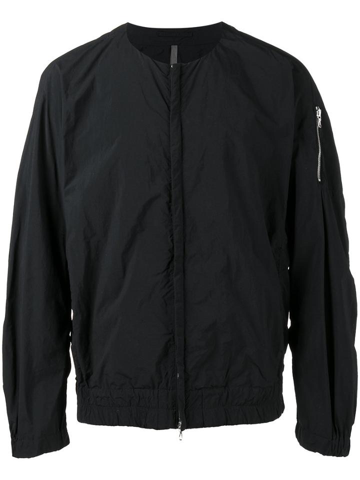 Kazuyuki Kumagai - Collarless Tech Bomber Jacket - Men - Nylon - 2, Black, Nylon