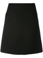 Courrèges - High Waisted V Cut-out Skirt - Women - Silk/polyester/wool - 40, Black, Silk/polyester/wool