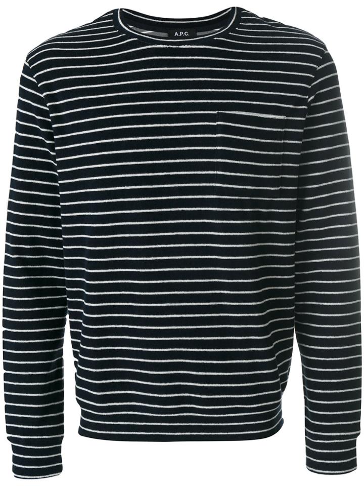 A.p.c. Striped Fitted Top - Blue