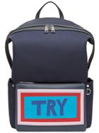 Fendi Try Slogan Backpack - Blue