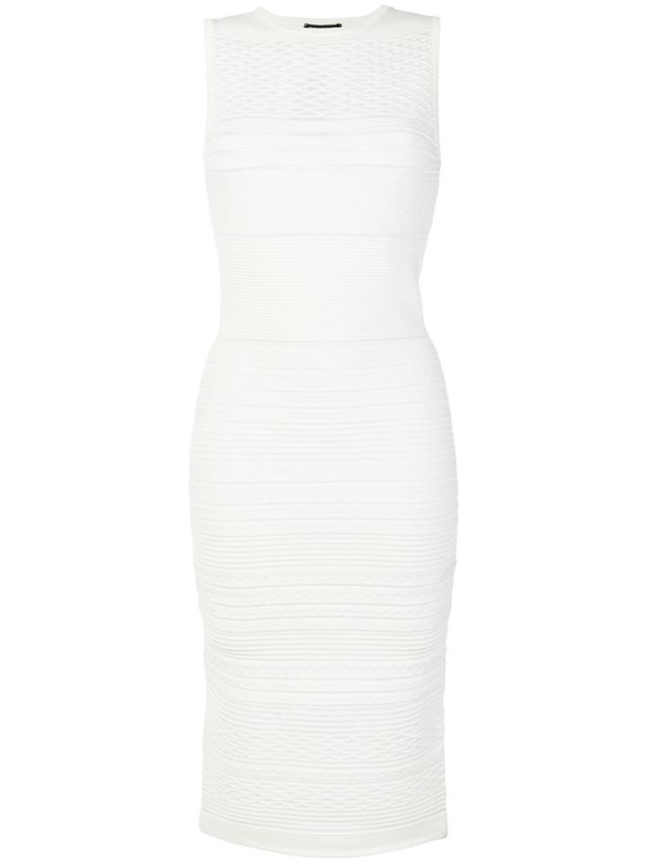 Twin-set Embroidered Fitted Midi Dress - Nude & Neutrals