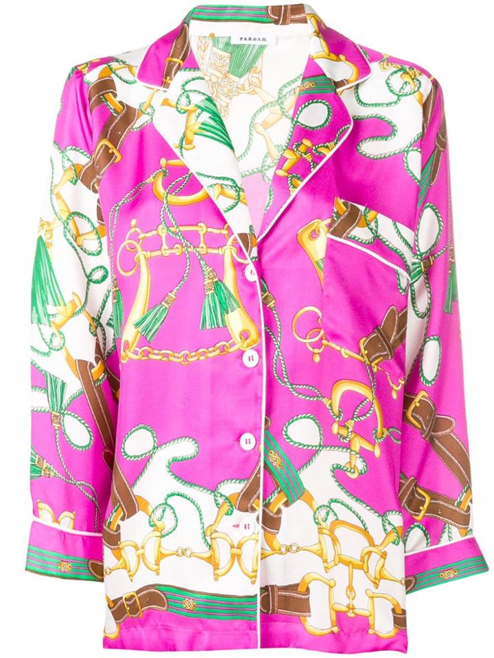 P.a.r.o.s.h. Printed 3/4 Sleeves Shirt - Pink