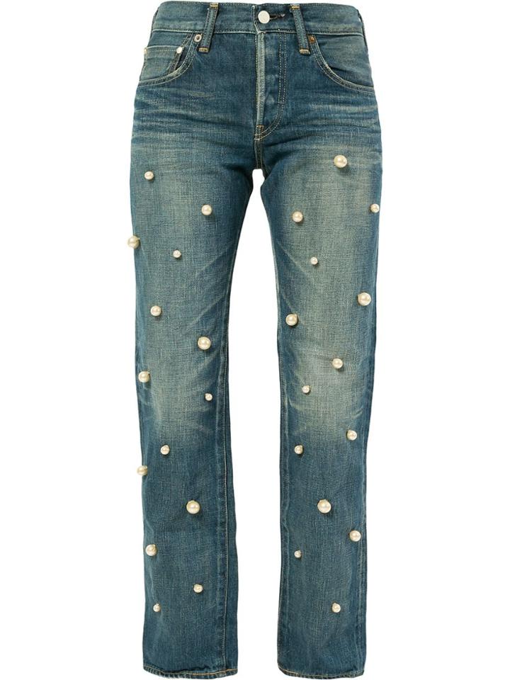 Tu Es Mon Trésor Big Pearl Jeans - Blue