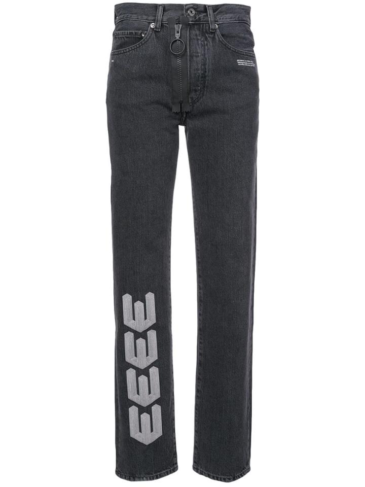 Off-white Straight Leg Jeans - Grey
