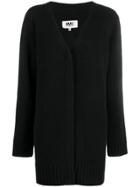 Mm6 Maison Margiela Longline V-neck Cardigan - Black