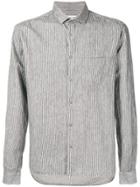 Ymc Pinstripe Button-down Shirt - Grey