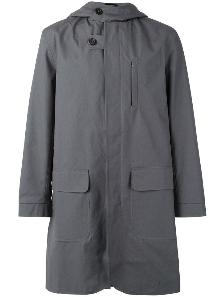 Oliver Spencer Sleaford Hooded Parka, Men's, Size: Xxl, Grey, Cotton/acetate/polyester
